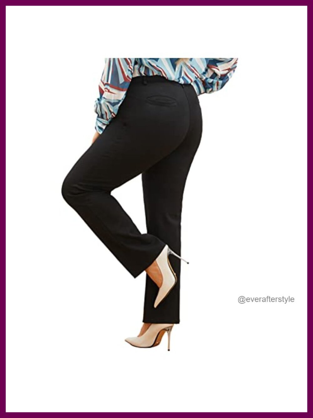 Plus Size Women's Straight-Leg Dress Pants Business Casual Work Office Slacks